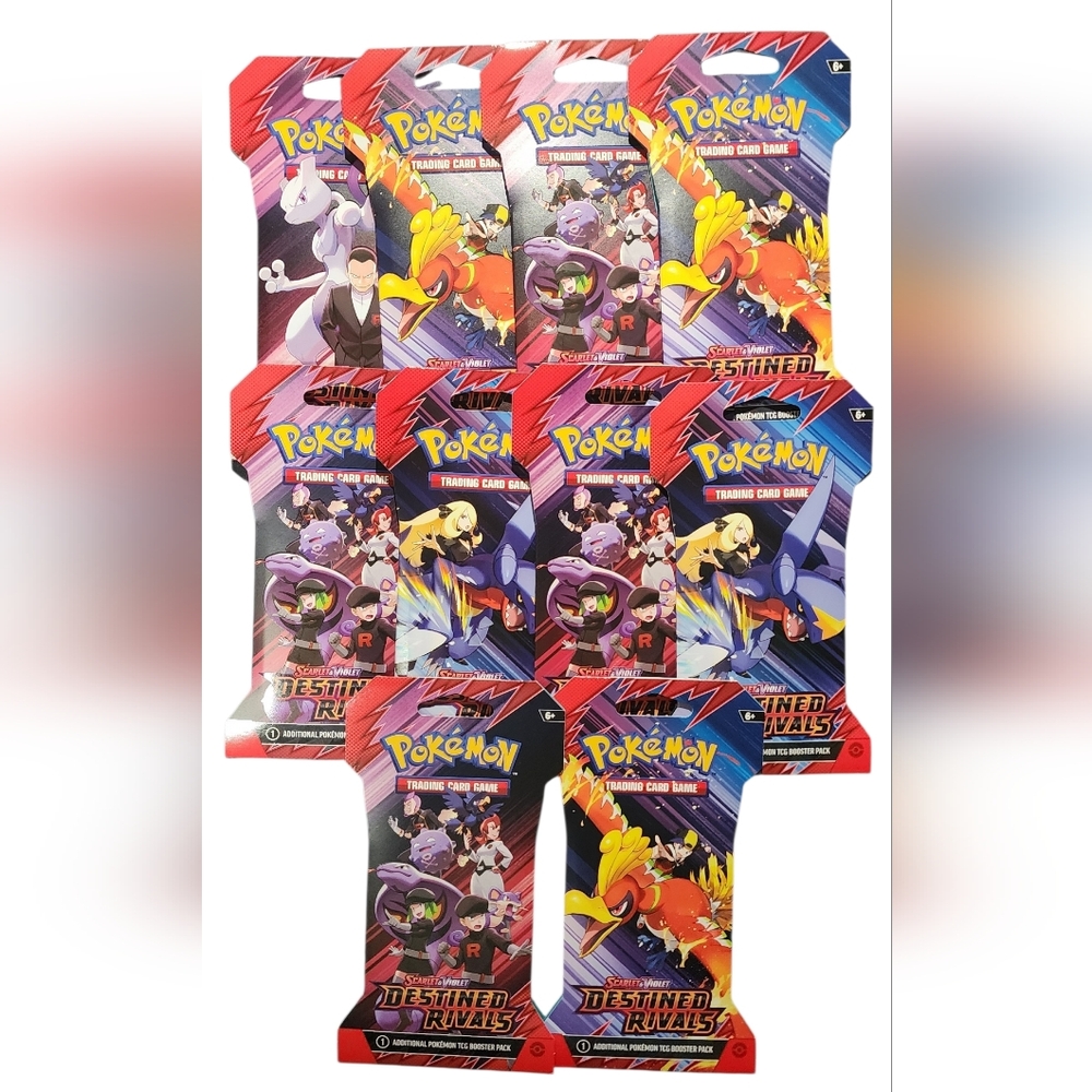 Pokemon Destined Rivals Sleeved Booster Art Set Bundle – 10 Packs Factory Sealed